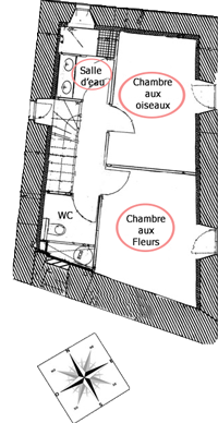 Plan du gîte du Martinel (bas)